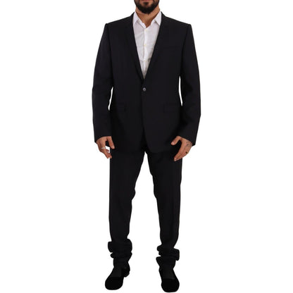 Dolce & Gabbana Blue GOLD Wool Single Breasted 2 Piece Suit