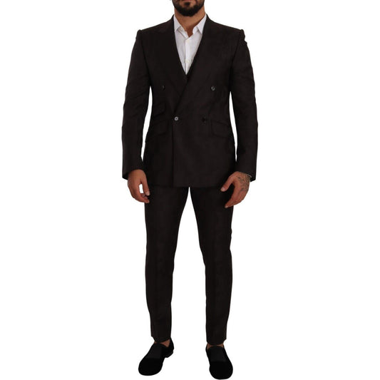 Elegant Purple Wool 3-Piece Men's Suit