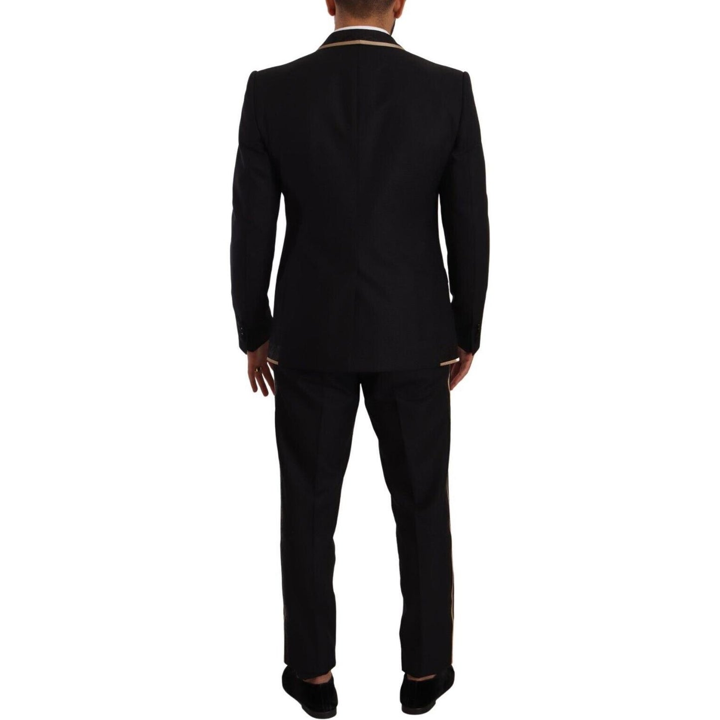 Elegant Black Silk Blend 3-Piece Suit