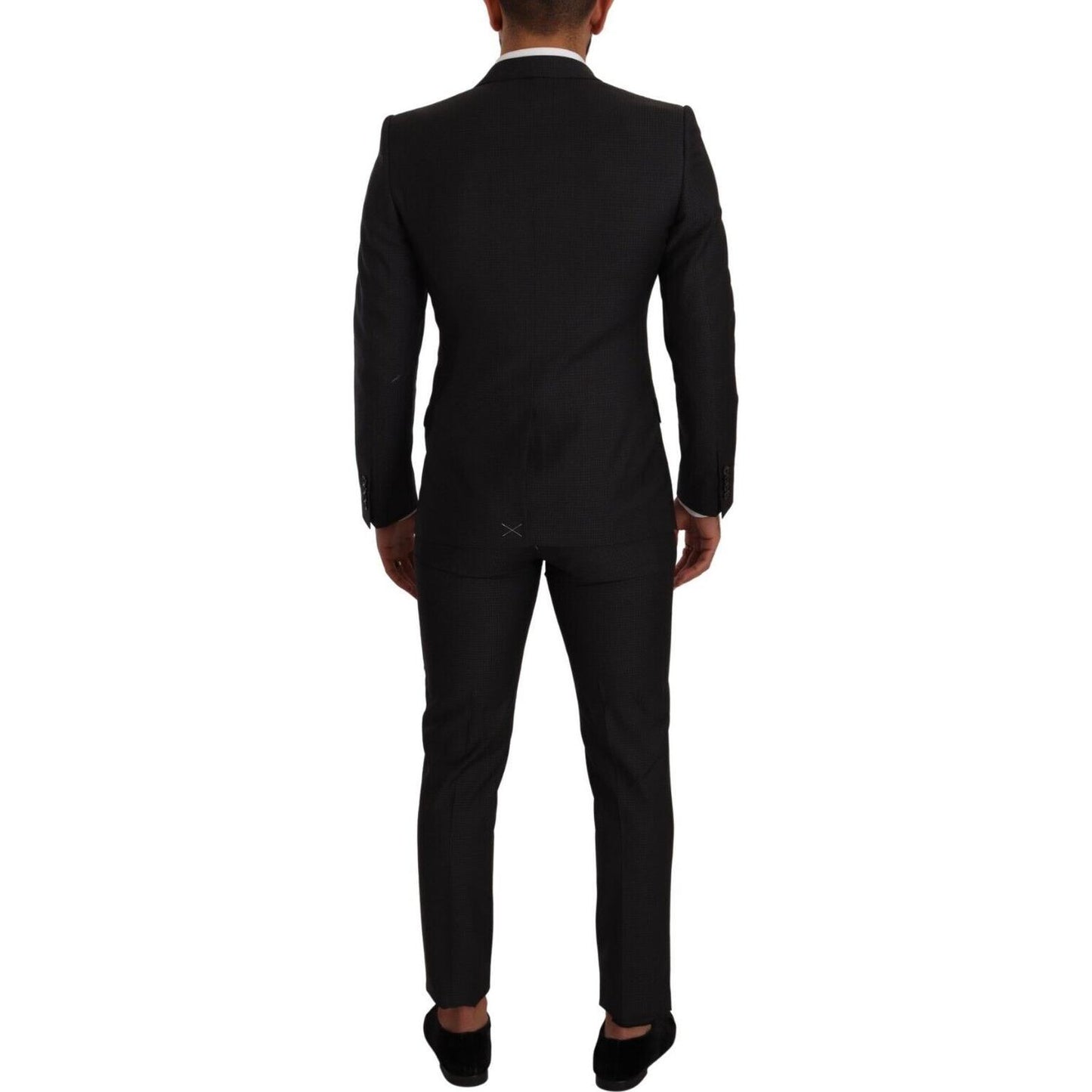 Elegant Black Wool Martini Suit