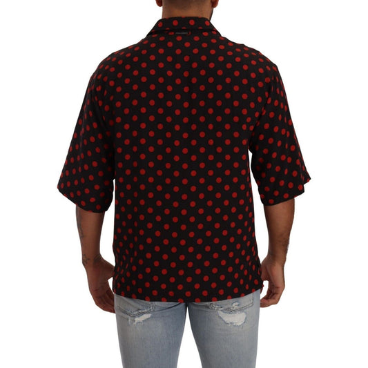 Elegant Silk Polka Dots Button-Down Shirt