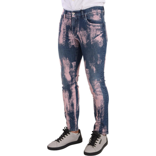 Elegant Skinny Slim Fit Denim Jeans in Tie Dye