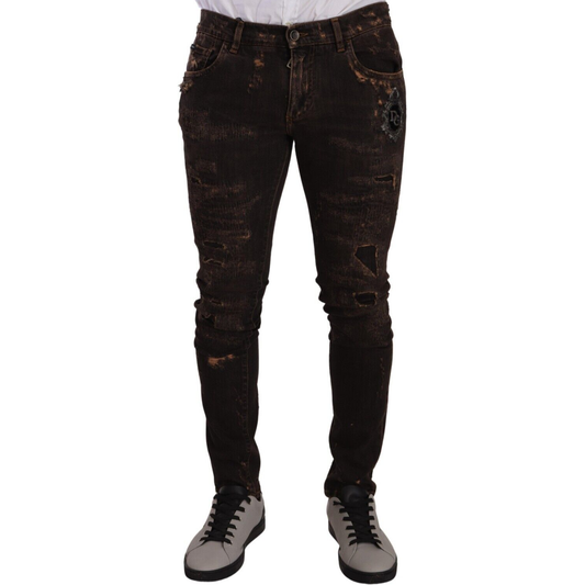 Slim Fit Distressed Skinny Denim Jeans