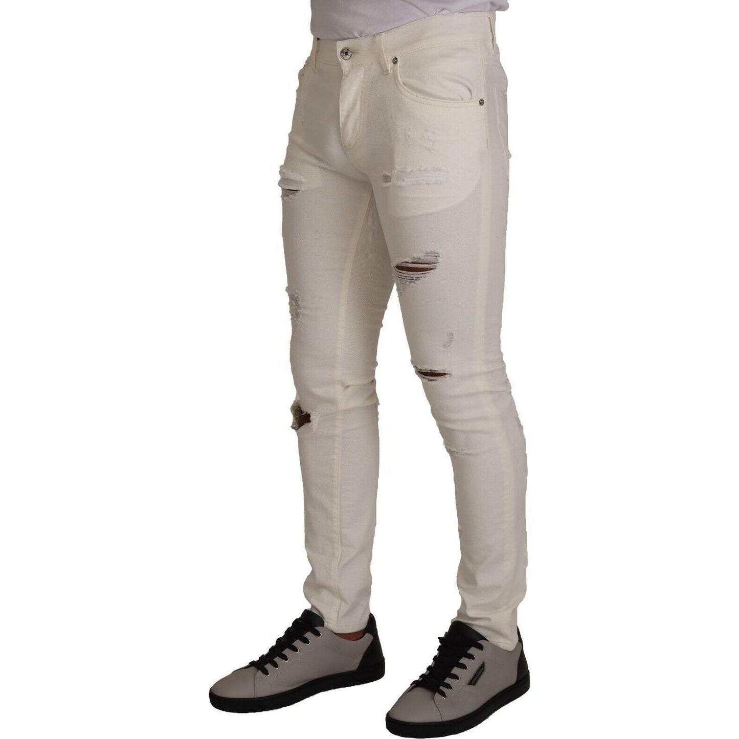 Elegant White Skinny Denim Jeans