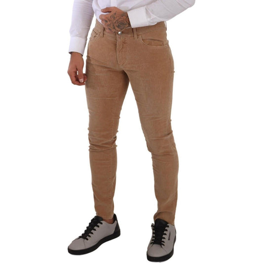 Elegant Slim Fit Corduroy Jeans