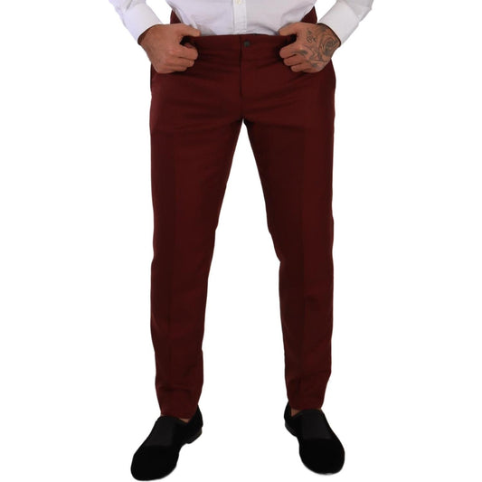 Elegant Cashmere-Silk Red Dress Pants Dolce & Gabbana