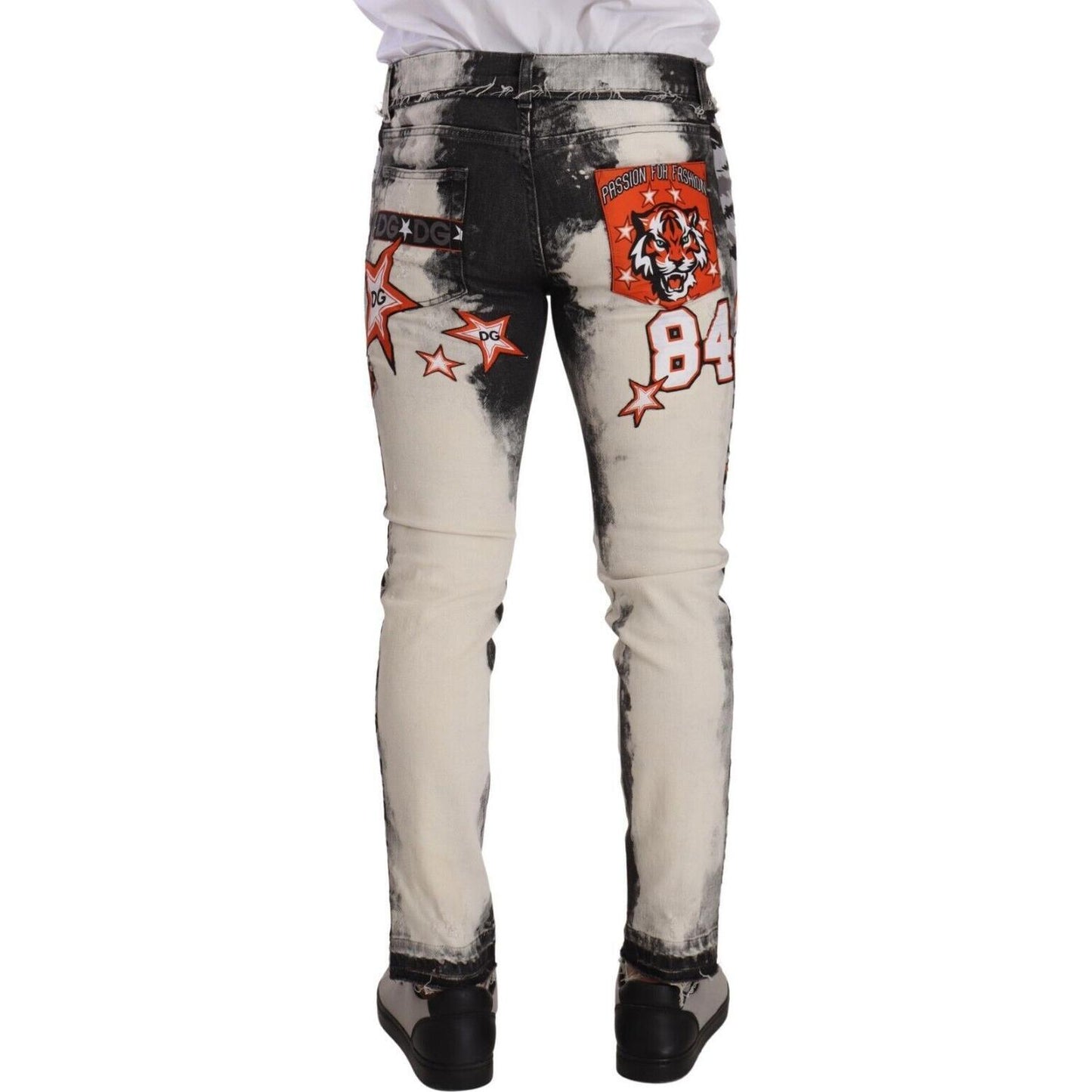 Chic Slim Fit Star Motif Denim Jeans