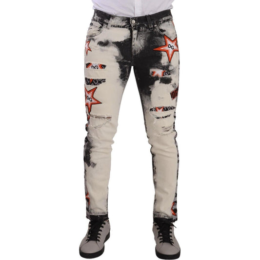 Chic Slim Fit Star Motif Denim Jeans