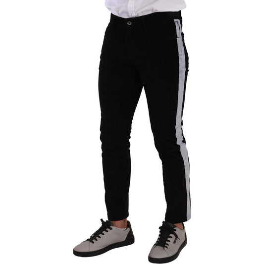 Elegant Slim-Fit Cotton Black Jeans