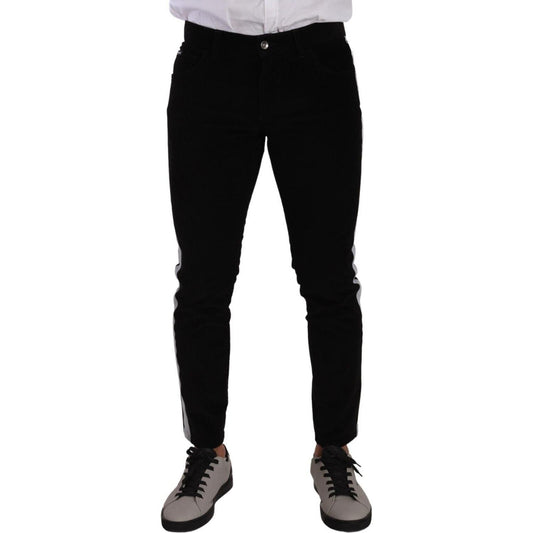 Elegant Slim-Fit Cotton Black Jeans