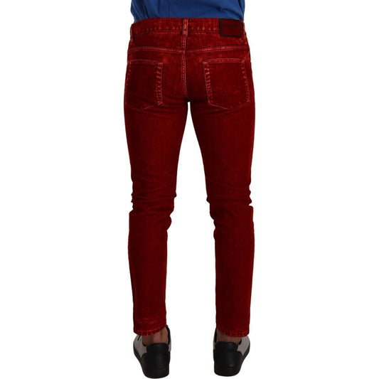 Ravishing Red Slim Fit Designer Jeans