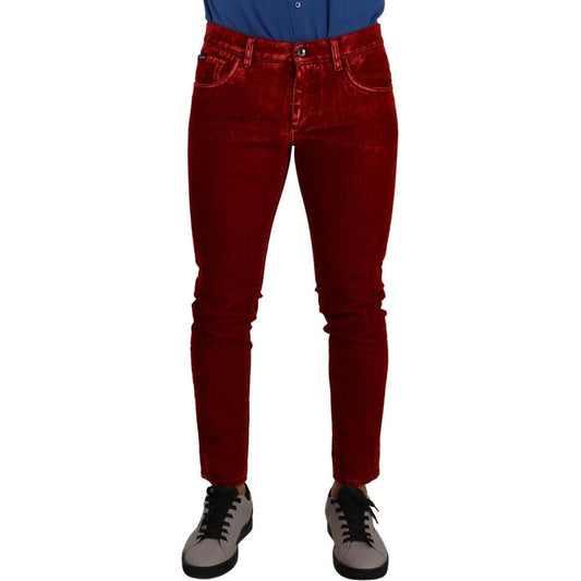 Ravishing Red Slim Fit Designer Jeans