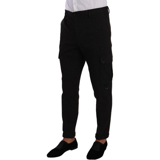 Sleek Skinny Cargo Pants in Timeless Black