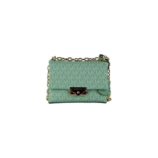 Cece Small Sea Green Signature PVC Convertible Flap Crossbody Bag