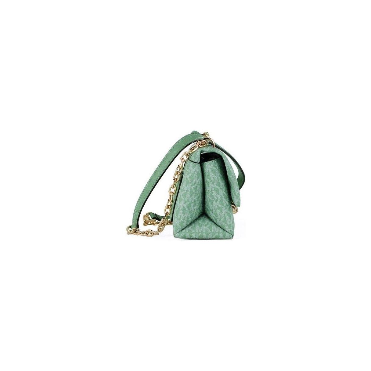 Cece Small Sea Green Signature PVC Convertible Flap Crossbody Bag