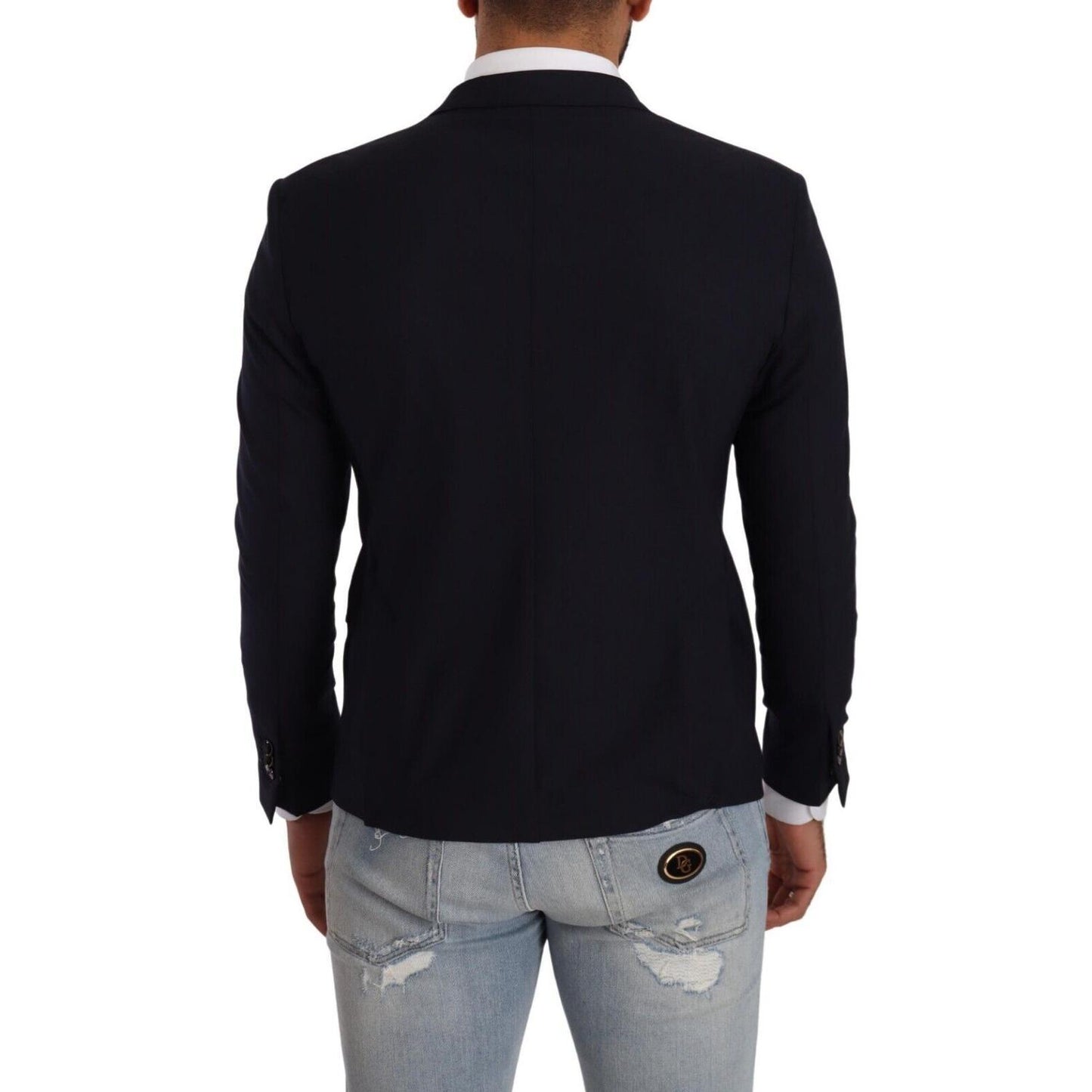 Elegant Slim Fit Dark Blue Blazer