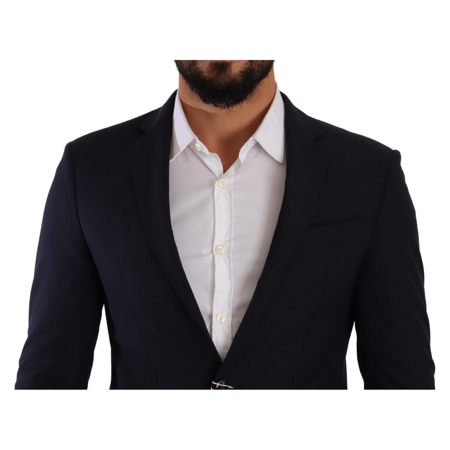 Elegant Slim Fit Dark Blue Blazer