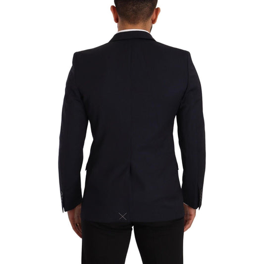 Sleek Navy Martini Slim Fit Wool Blazer