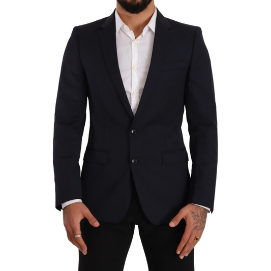 Sleek Navy Martini Slim Fit Wool Blazer