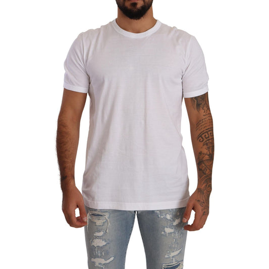 Elegant White Cotton Crewneck Tee