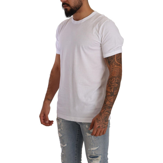 Elegant White Cotton Crewneck Tee