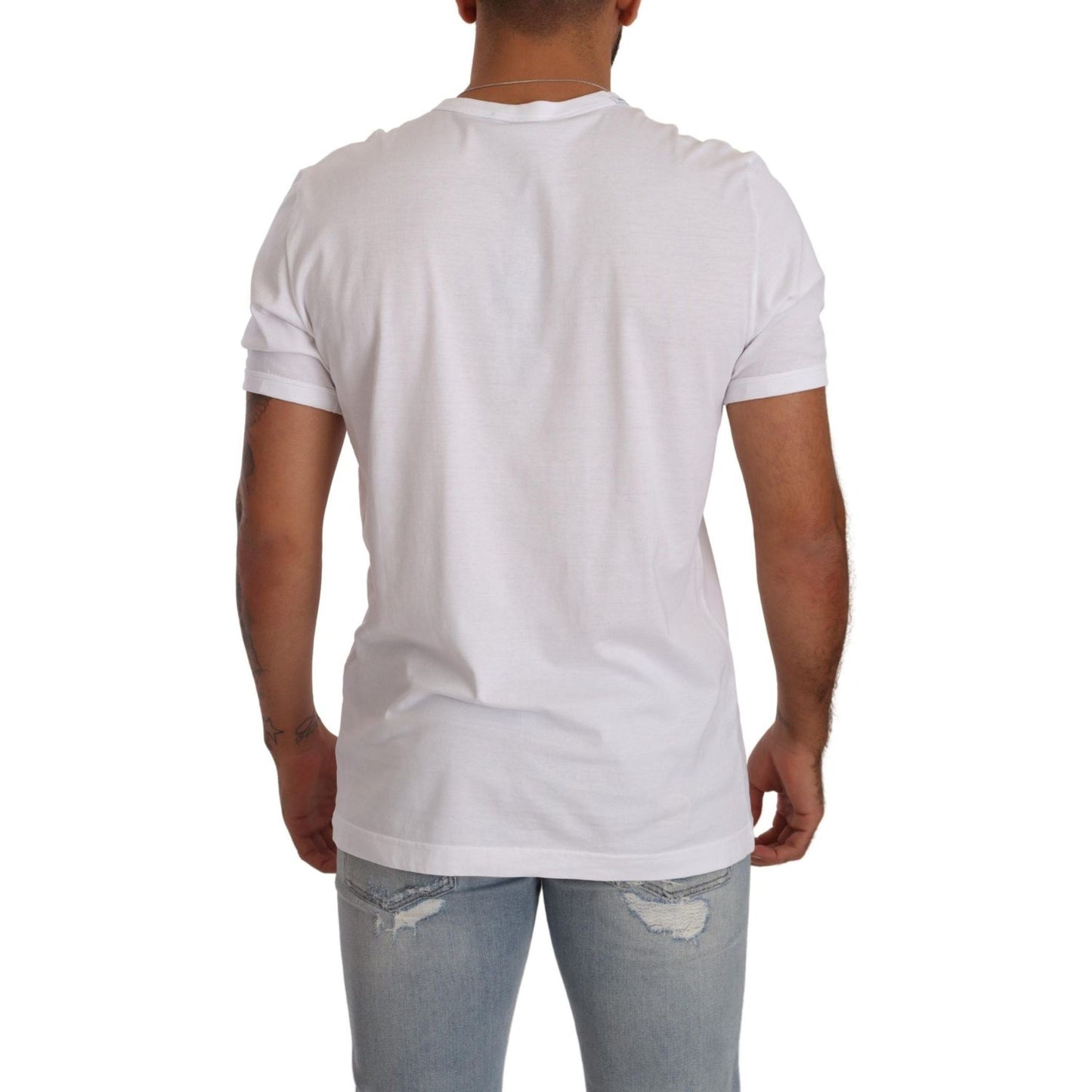 Elegant White Cotton Crewneck Tee