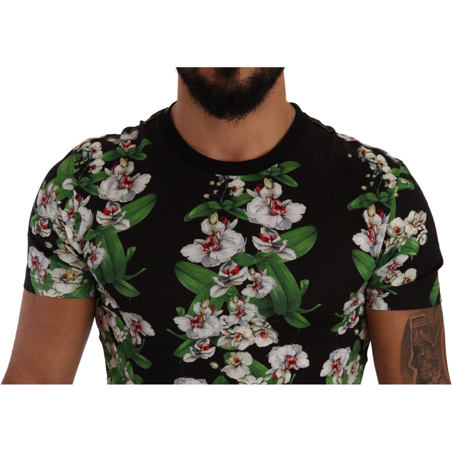 Elegant Floral Crewneck Tee for Men