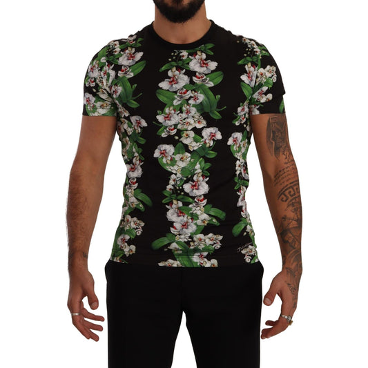 Elegant Floral Crewneck Tee for Men