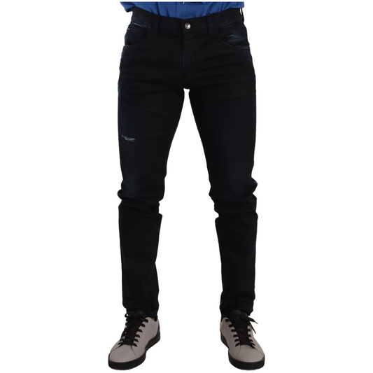 Elegant Slim Fit Skinny Jeans in Dark Blue