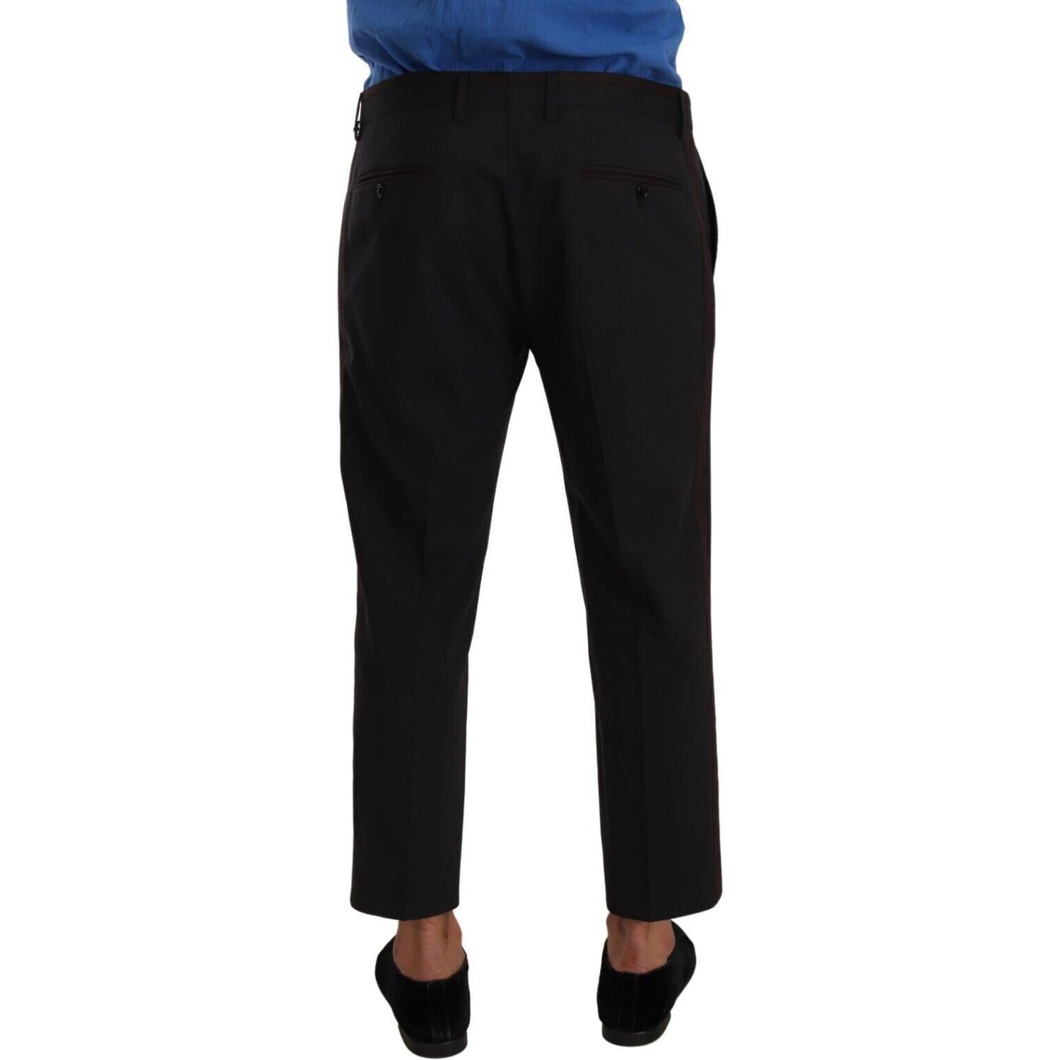 Dolce & Gabbana Gray Bordeaux Wool Trouser Dress Pants