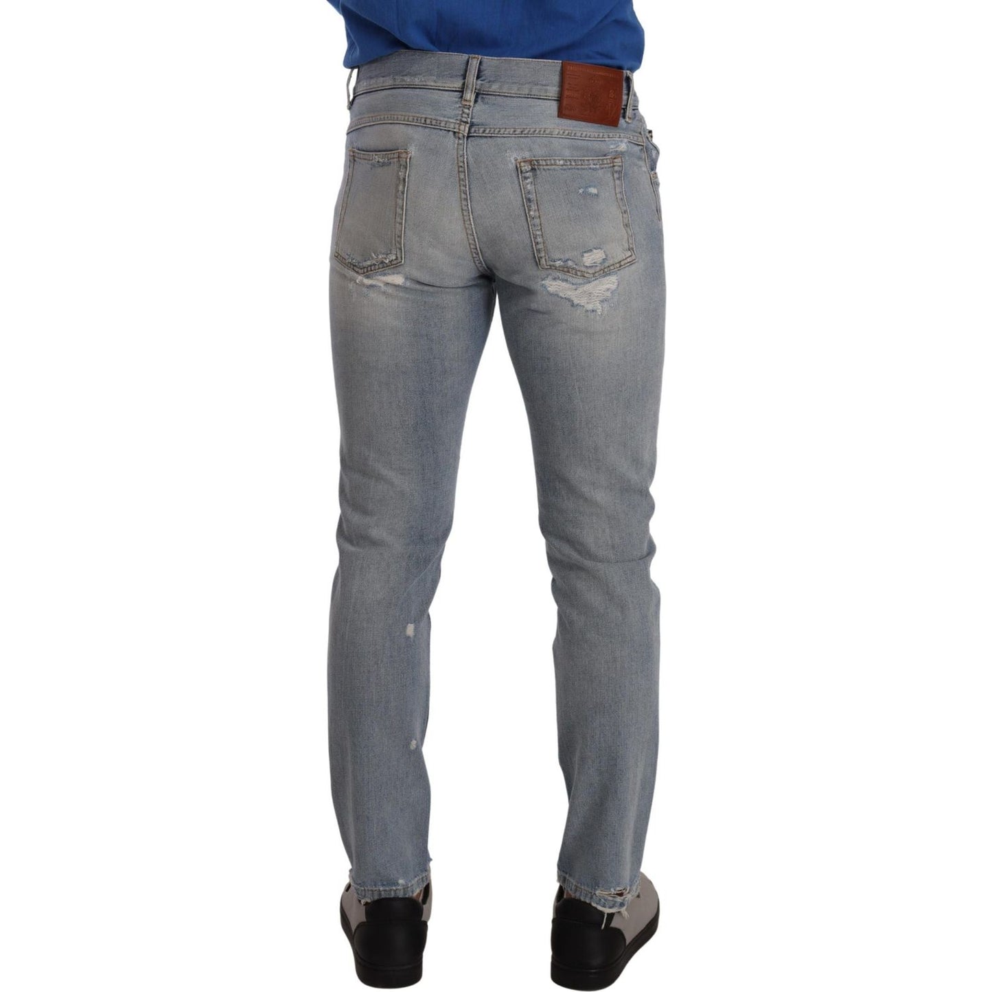 Elegant Light Blue Straight Denim Jeans