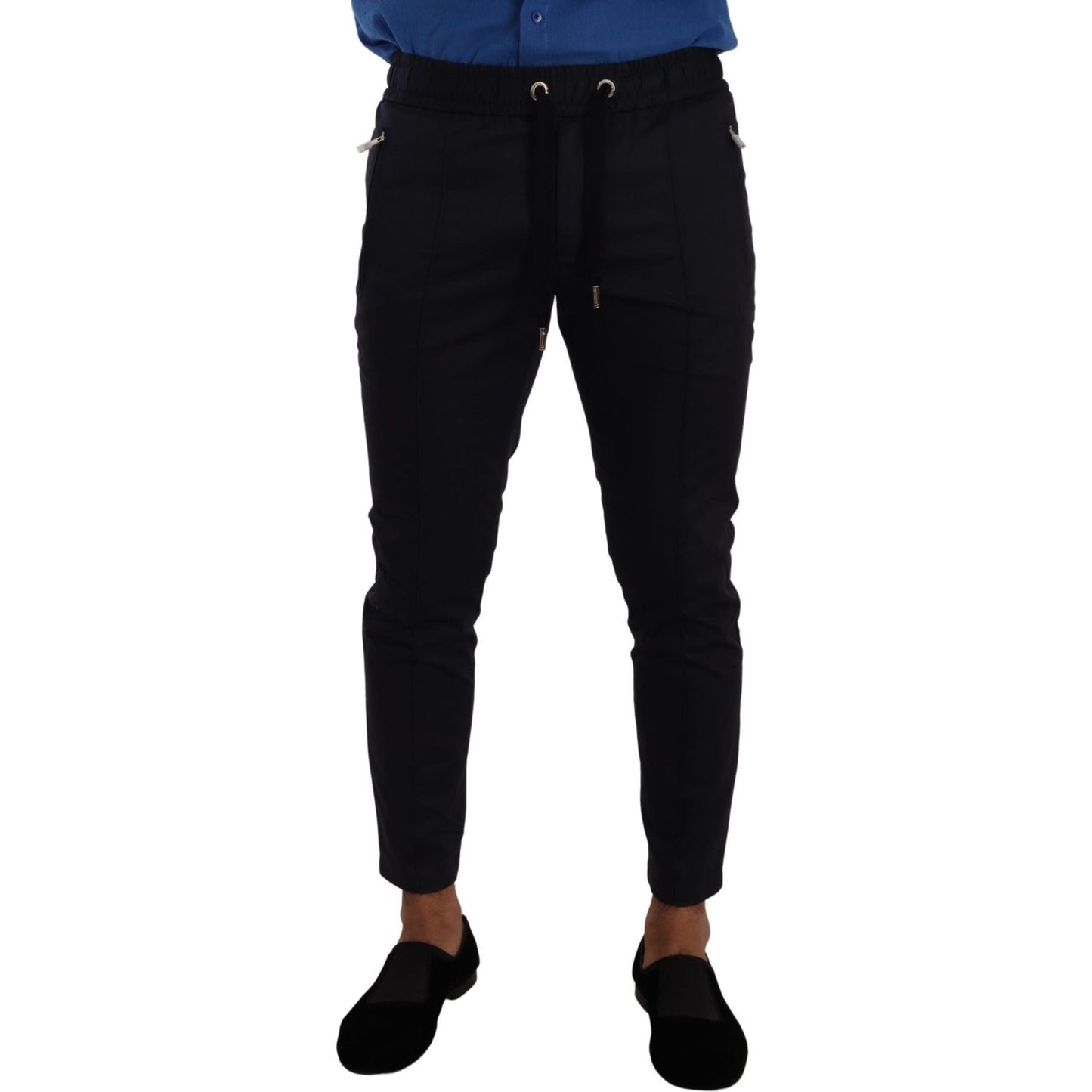 Elegant Dark Blue Skinny Jogging Pants