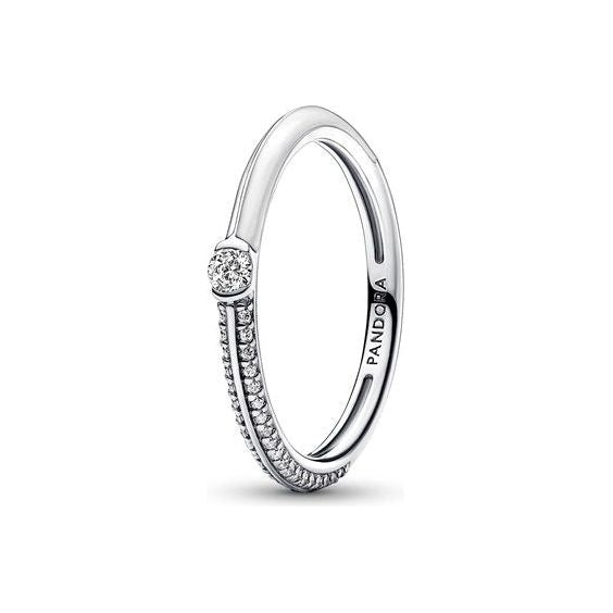 PANDORA JEWELS Mod. PAVE & WHITE DUAL - RING - Size 52 ***SPECIAL PRICE***-0