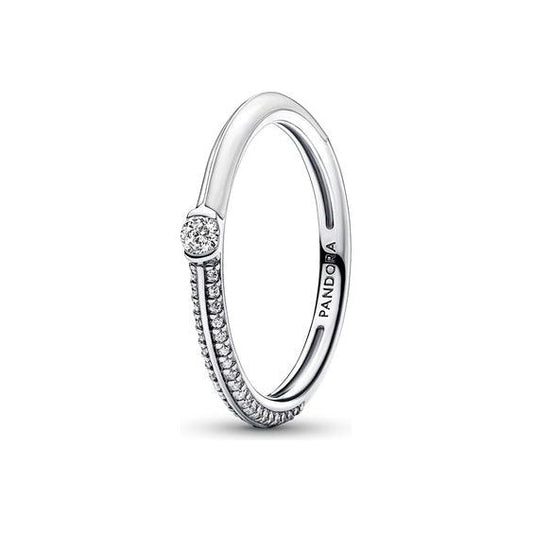 PANDORA JEWELS Mod. PAVE & WHITE DUAL - RING - Size 56 ***SPECIAL PRICE***-0