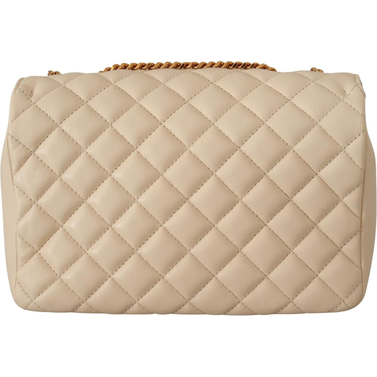 Elegant White Nappa Leather Shoulder Bag