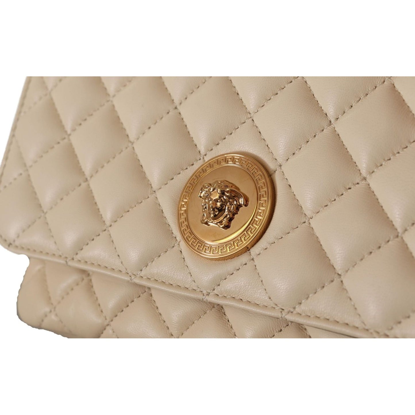 Elegant White Nappa Leather Shoulder Bag