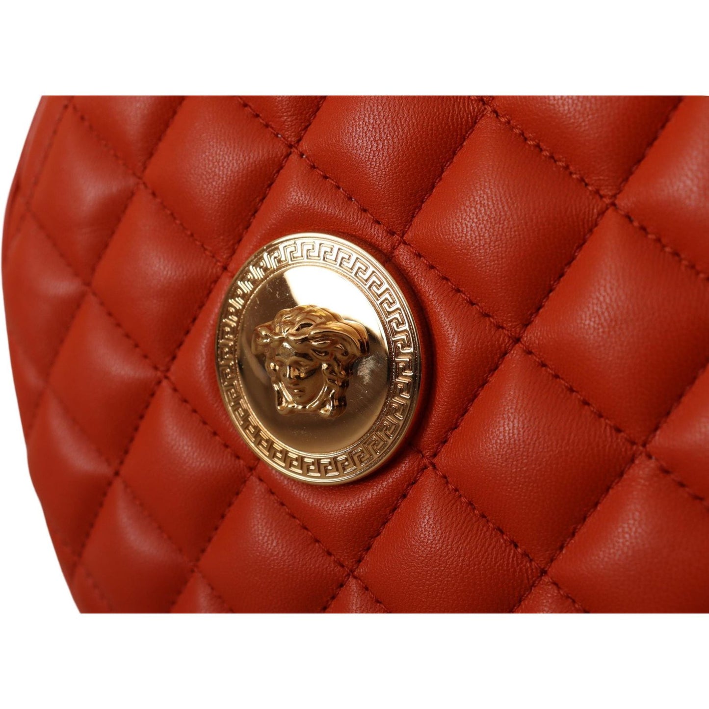 Versace Red Nappa Leather Medusa Round Crossbody Bag Crossbody Bag