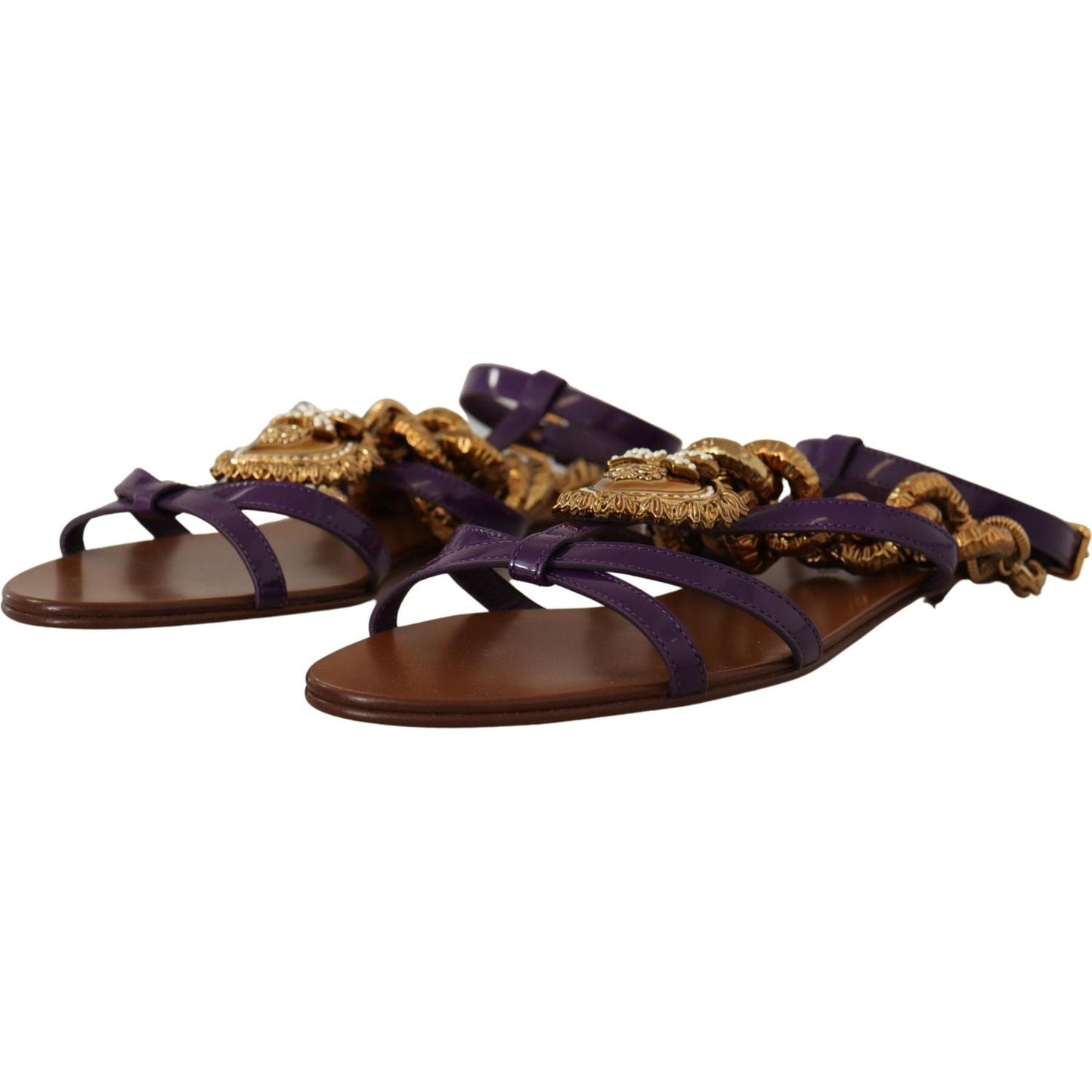 Purple Heart Chain Gladiator Flats