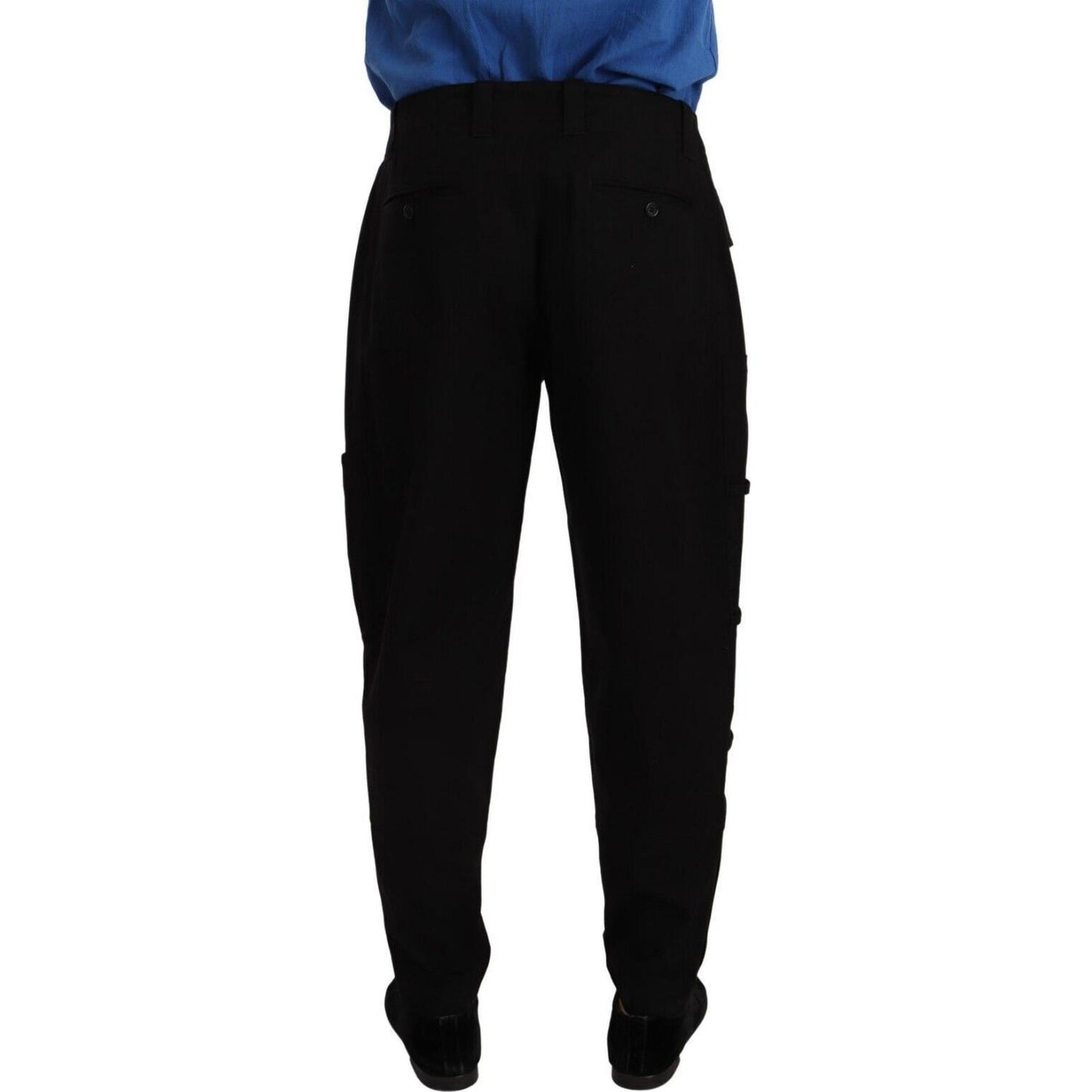 Chic Black Cargo Pants with Stretch Comfort