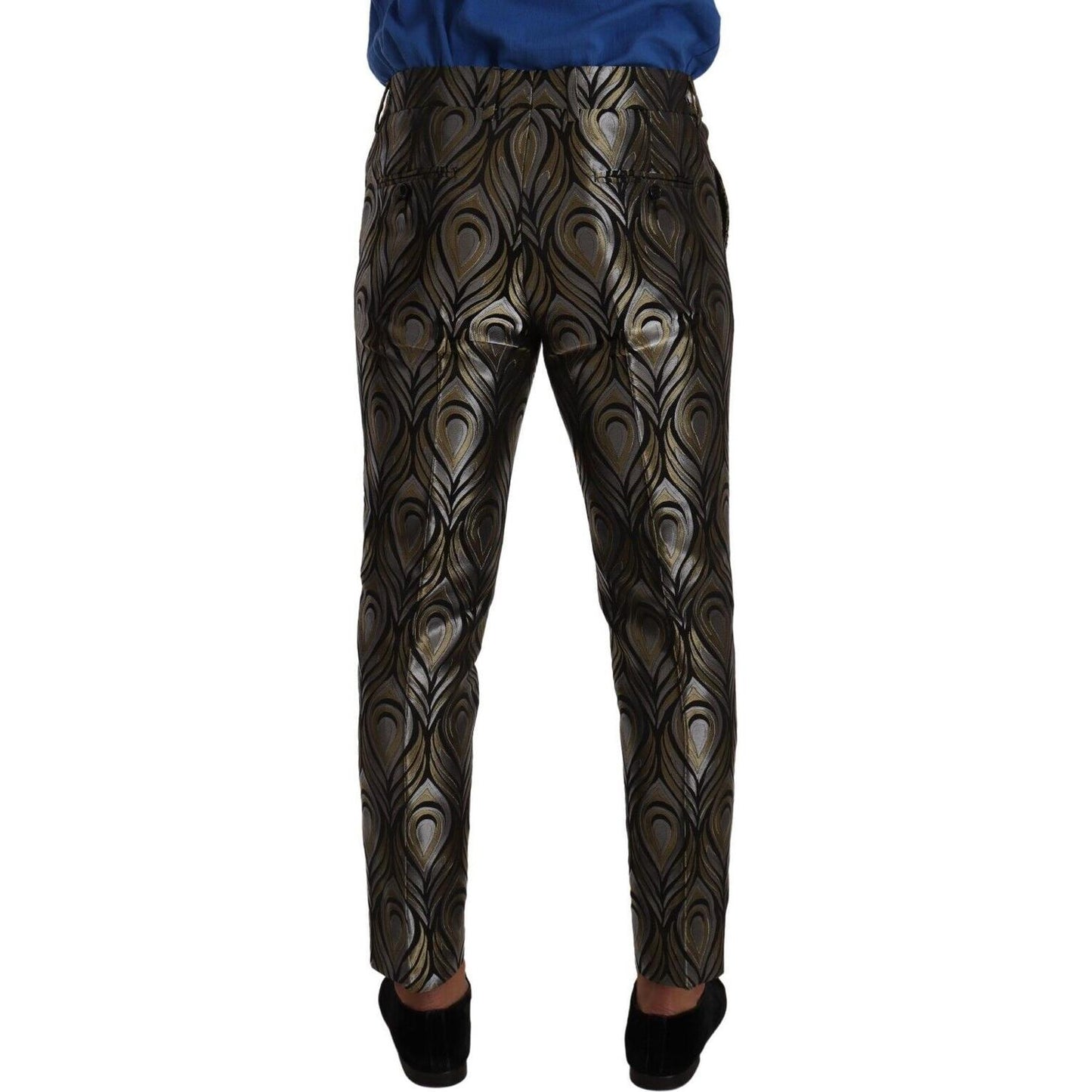 Elegant Slim Fit Metallic Dress Trousers