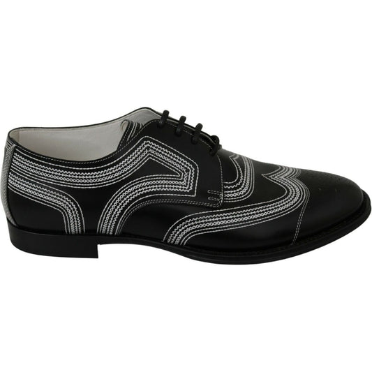 Elegant Black and White Derby Shoes