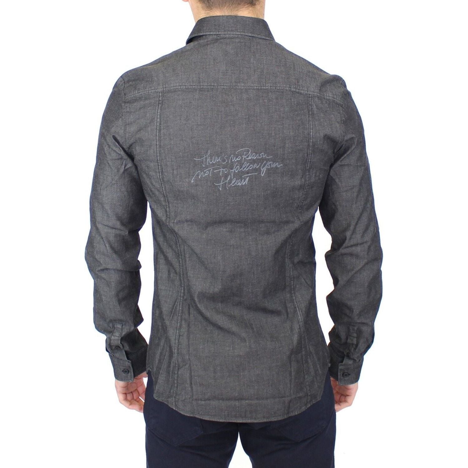Ermanno Scervino Denim Jeans Cotton Casual Gray Stretch Shirt