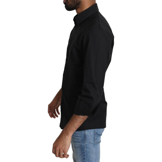 Elegant Black Slim Fit Dress Shirt