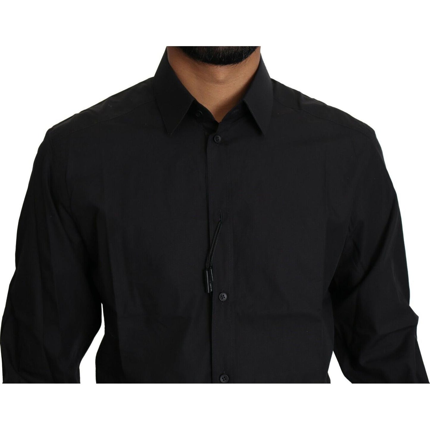 Elegant Black Slim Fit Dress Shirt