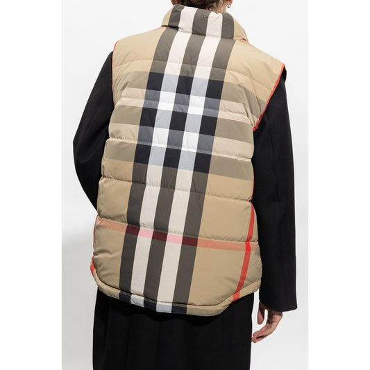 Burberry Elegant Beige Lightweight Quilted Vest Burberry