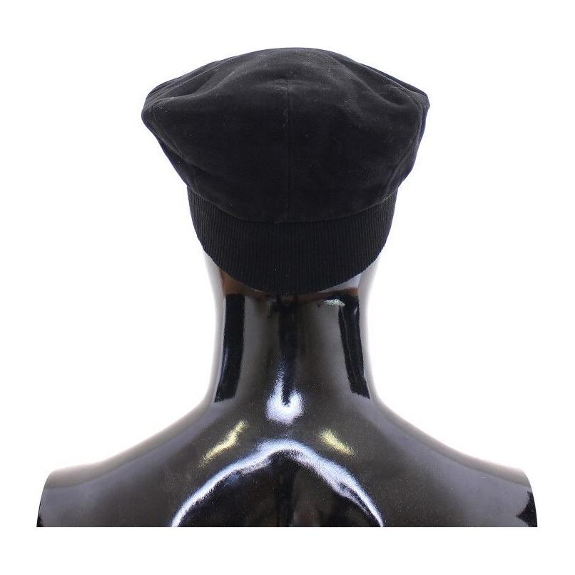 Sleek Black Newsboy Cap