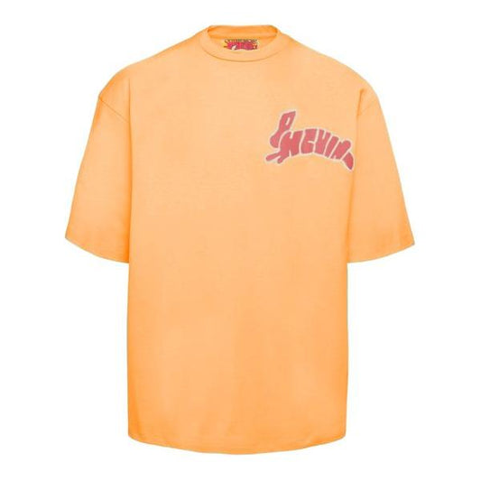 Vibrant Orange Graphic Crewneck Tee