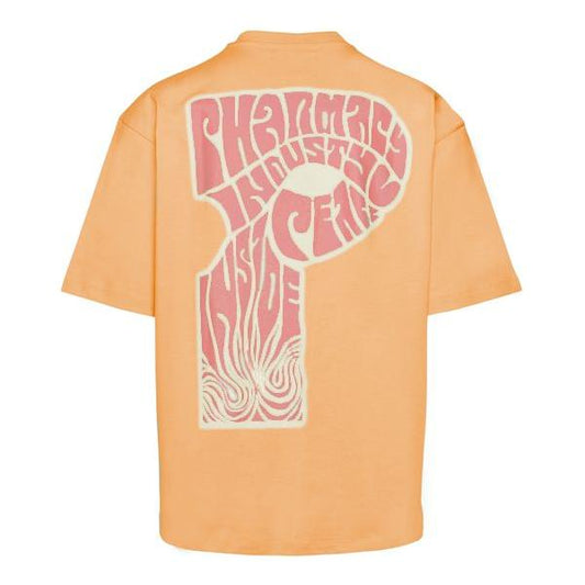 Vibrant Orange Graphic Crewneck Tee