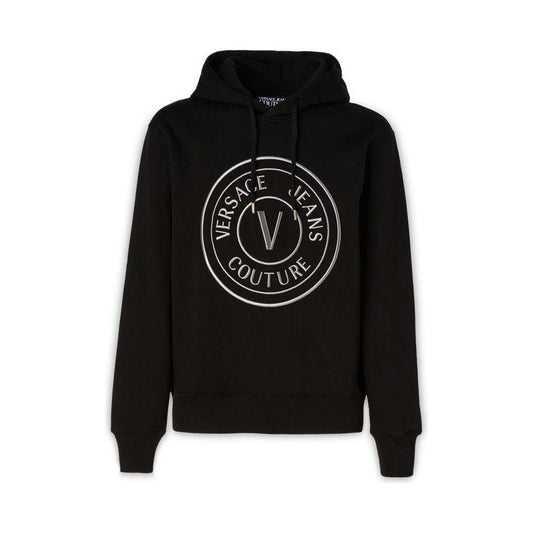 Stunning Hooded Black Cotton Sweatshirt