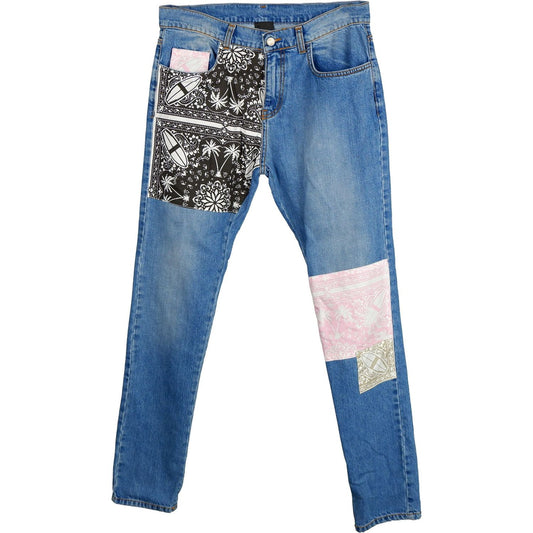 Abstract Patchwork Men's Designer Jeans